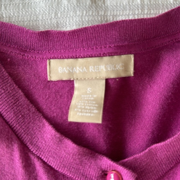 Cardigan Silk Cashmere Blend Banana Republic PurpleButtons Sweater L/S  Women XS - Picture 2 of 3